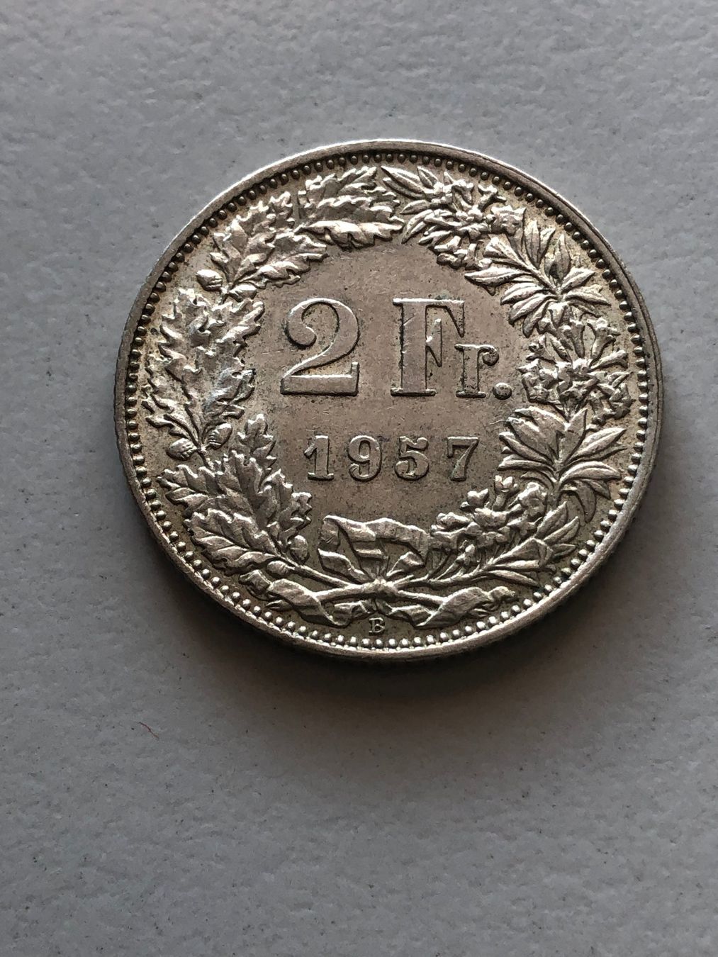 Alle Münzen: 2 Fr. 1957 – Gebraucht aus Schötz von Odpa