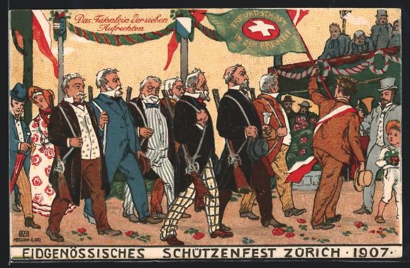 Ansichtskarten: Zürich, Eidgenössisches Schützenfest  – Gebraucht aus Berlin von bartko-reher