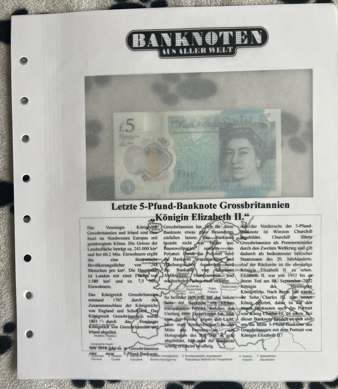 Banconote: Banknote Grossbritannien, 2015 – Nuovo e nell'imballaggio originale da Adliswil venduto da Myxin