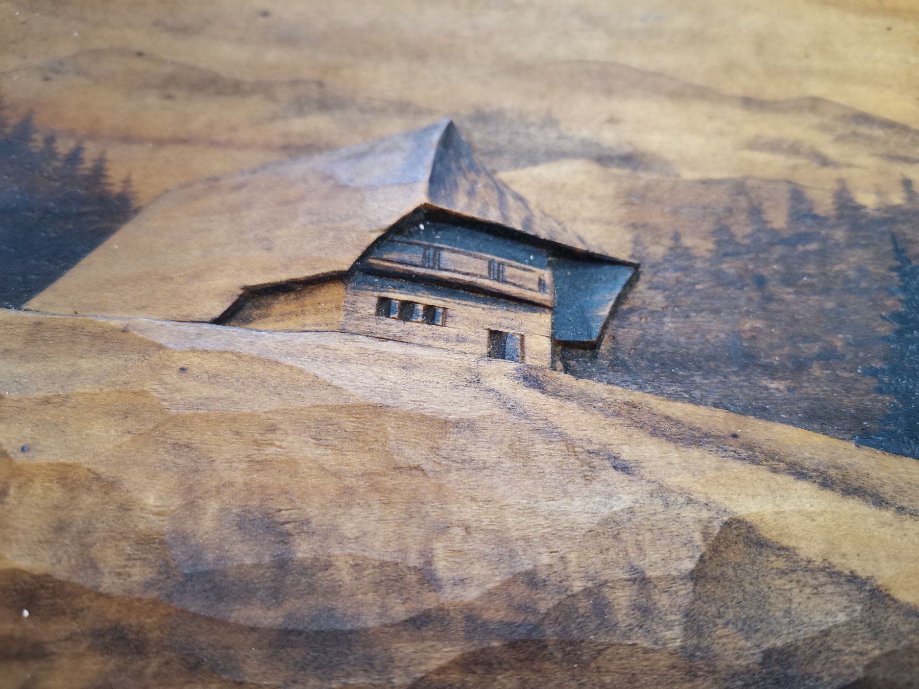 Poster & Bilder: Antikes Schweizer Holzreliefbild Handgeschnitzt – Gebraucht aus Suhr von Brocki-Suhr 1