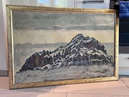 FERDINAND HODLER - Der Mettenberg - Orig. Steindruck Litho!