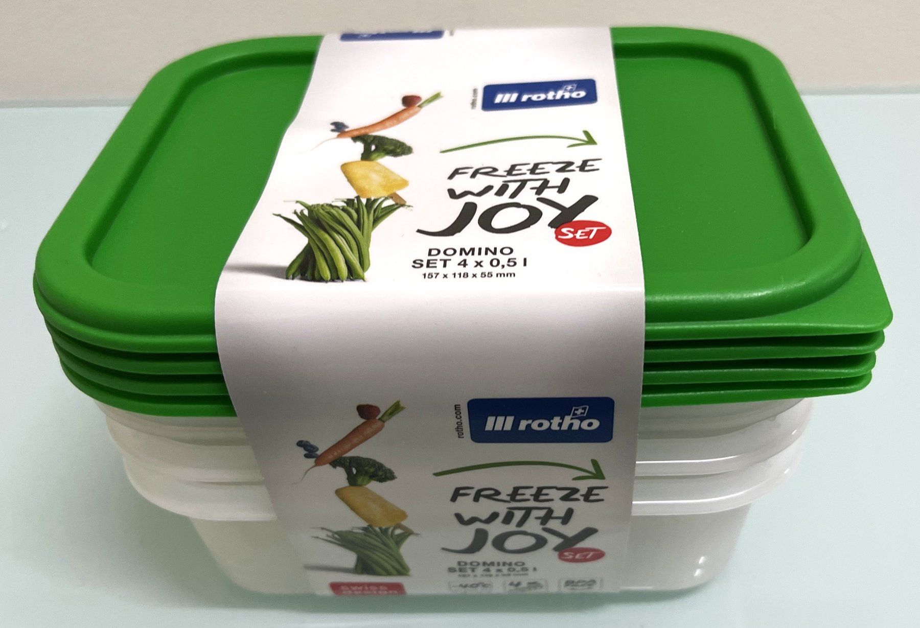 Rotho Contenitori & Simili: 4er Set Gefrierdosen 0.5 l / DOMINO – Nuovo e nell'imballaggio originale da Oftringen venduto da Vucki