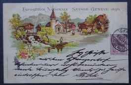 Litho-Ansichtskarte 1896 / Exposition Nat. Suisse Genève