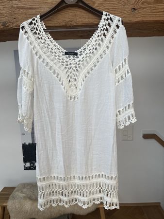 Robe d'été blanche dentelle ajourée - Taille S/M légère
