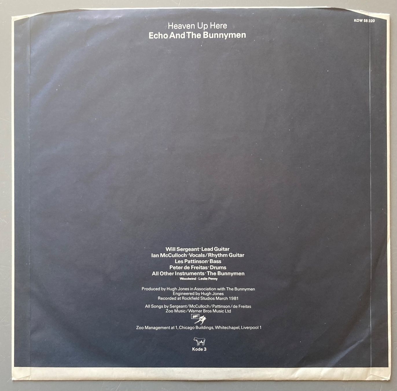 Vinyles: ECHO AND THE BUNNYMEN - HEAVEN UP HERE – D'occasion à Poliez-Pittet par Newtown-Records 2