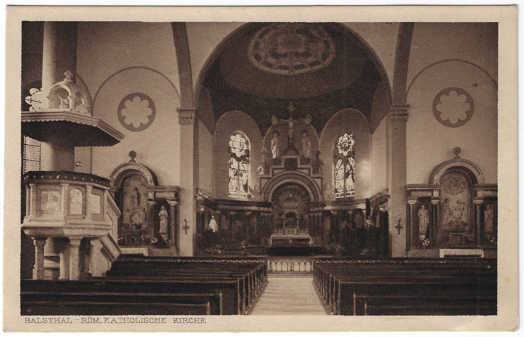 Ansichtskarten: Balsthal - Röm. kath. Kirche Innenansicht – Gebraucht aus Balsthal von Palcivalle