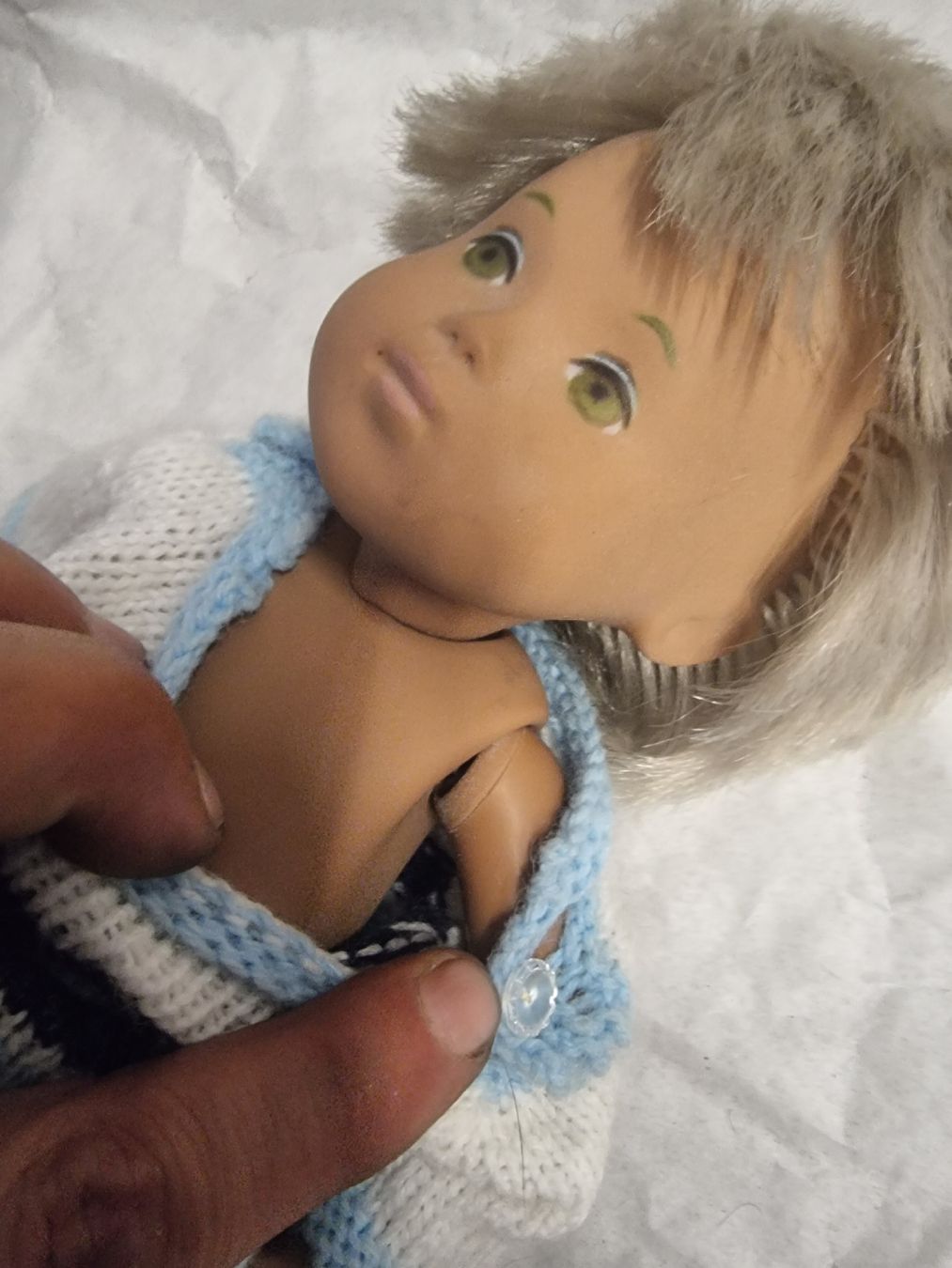 Puppen: Puppe gestreiftes Kleid mit Hausschuhe handgestrickt  – Gebraucht aus Olten von OrientDeko 5