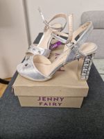 Jenny Fairy Sandaletten - Silber Glitzer Absatzschuhe Gr. 38