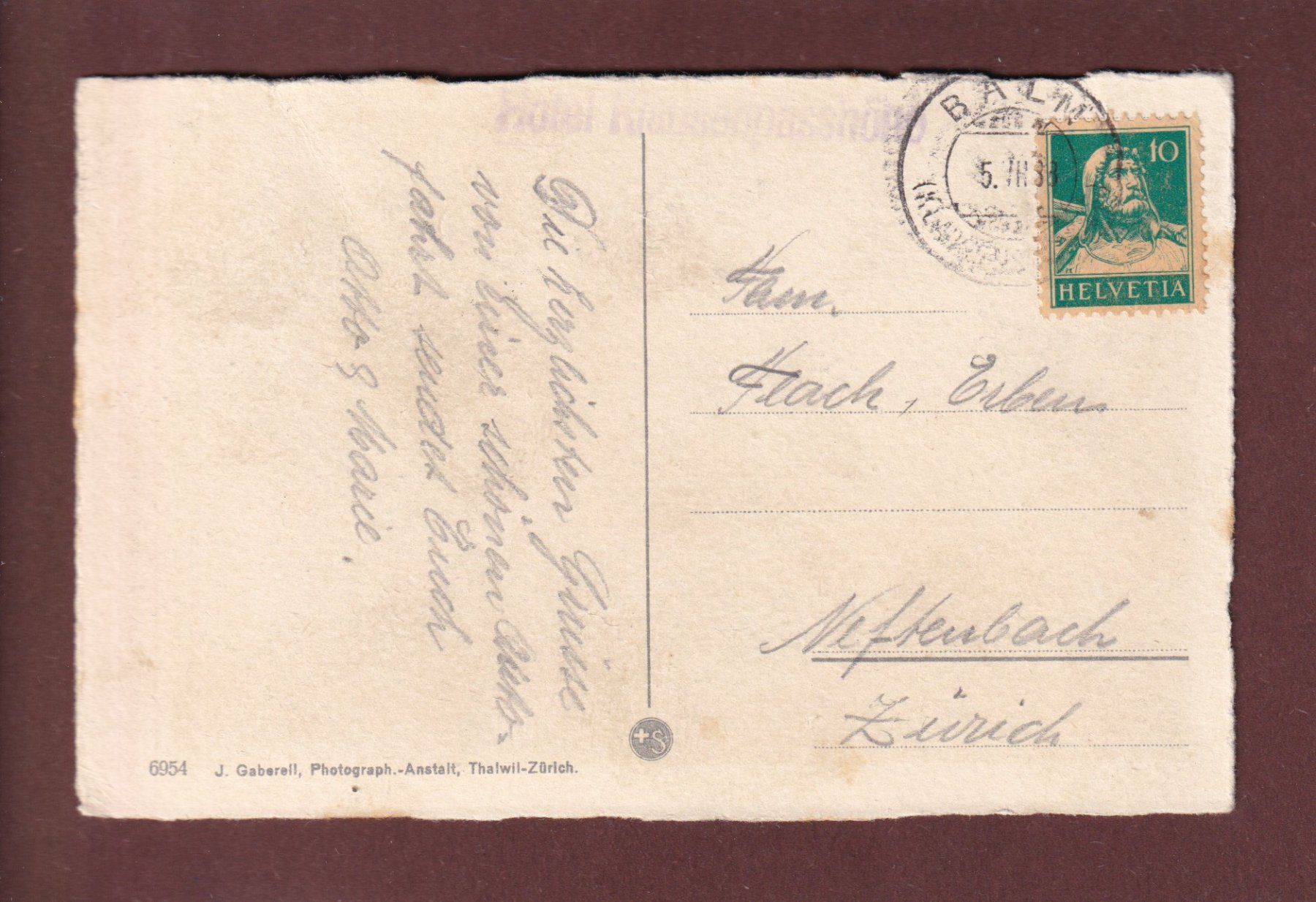 Cartoline postali: Hotel KLAUSENPASSHÖHE – Usato da Pully venduto da nicecards 1