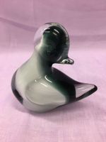 Glas-Ente, Vintage, Dekofigur, grün-weiss, Handarbeit, Retro
