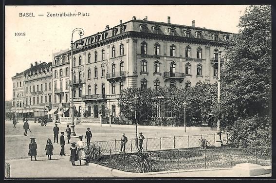 Cartes postales: Basel, Zentralbahn-Platz mit Hotel Euler – D'occasion à Berlin par bartko-reher