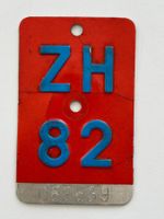 ZH 82 Velo Schild Fahrrad Schild von 1982