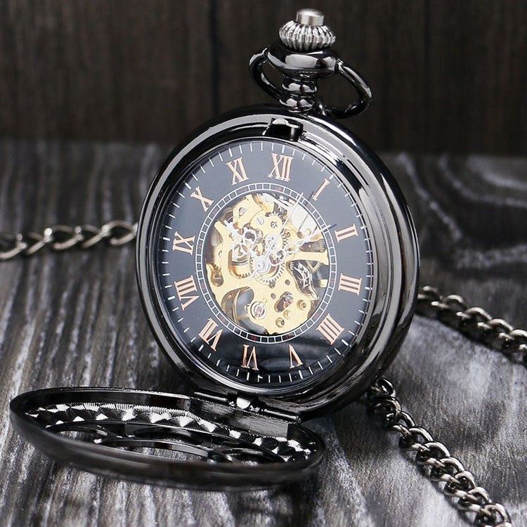 Montre gousset m canique Skeleton Noir Acheter sur Ricardo