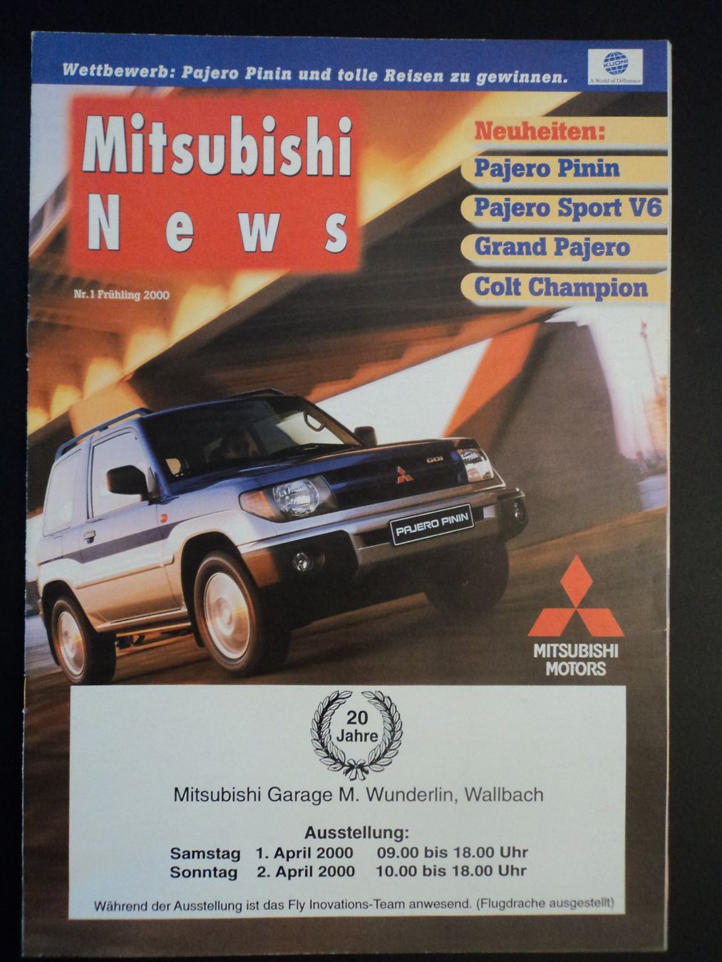 Mitsubishi Documenti: Prospekt Mitsubishi News 2000 mit Lancer Evolution , Pajero – Usato da Schwarzenburg venduto da modelCARama 2