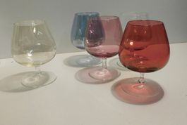 Design 60/70er kl Likör Kristall Gläser  5 Stück