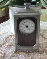 Kamin/Tisch Uhr 95% Fein Zinn Holz