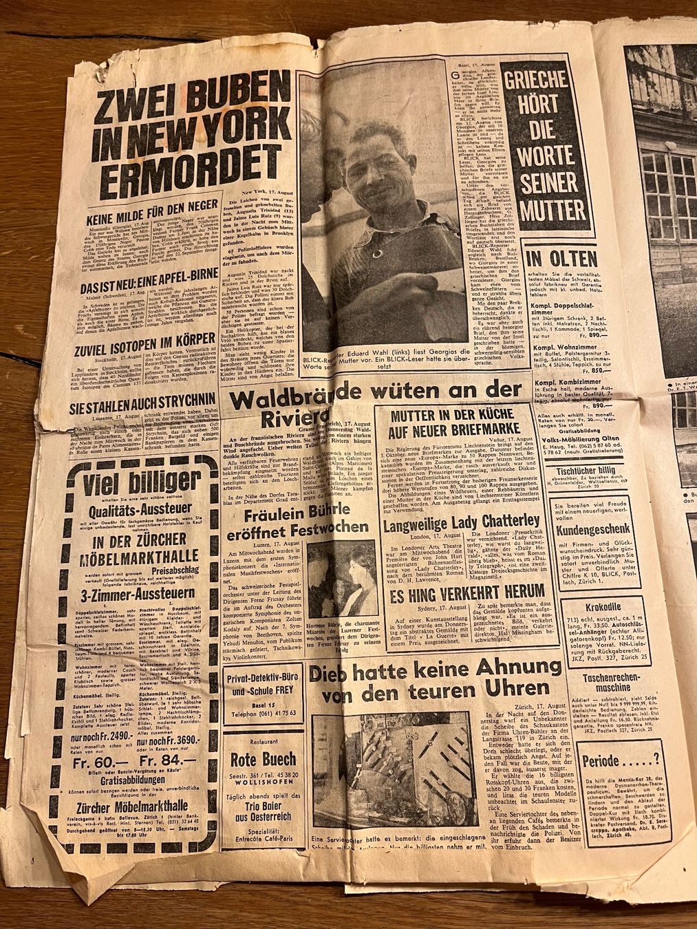 Riviste & Magazine: Blick Tageszeitung 18. August 1961 – Usato da Spiez venduto da _silvio_99 3