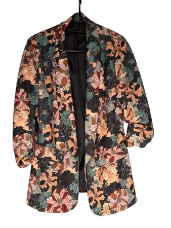 Blazer fleuri manches 3/4