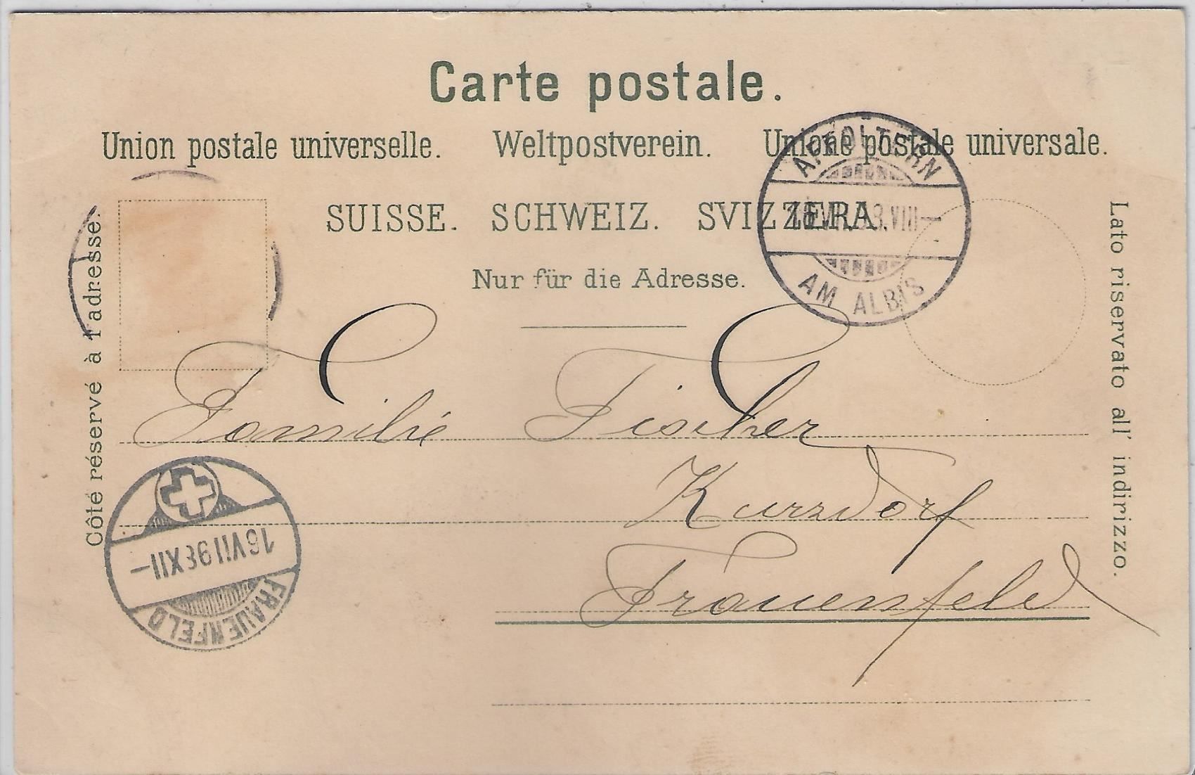 Ansichtskarten: Gruss aus Affoltern a/A - Litho 1898 – Gebraucht aus Ettingen von Kartenplanet 1