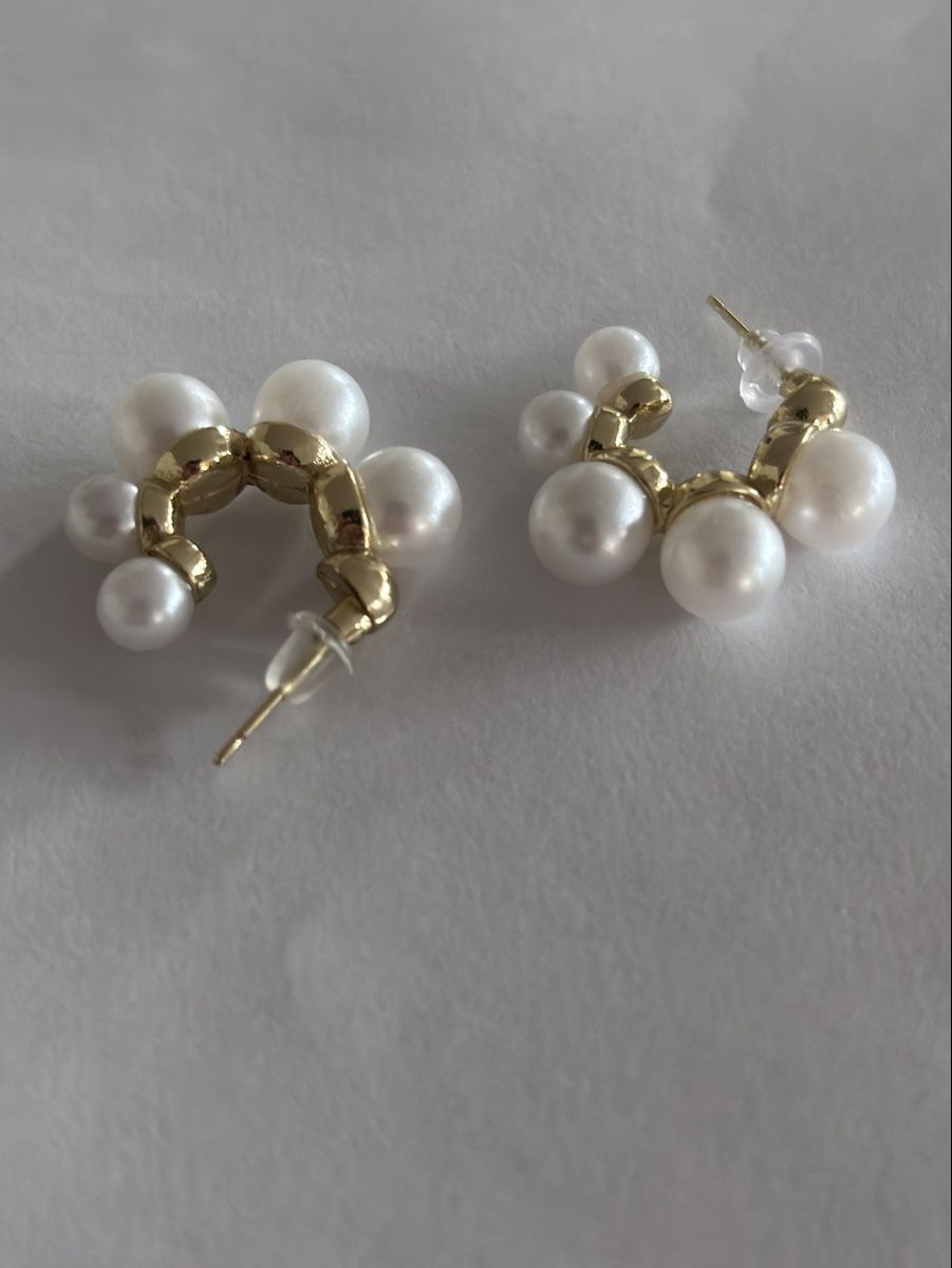 Orecchini pendenti & Orecchini a lobo: Hoops with Faux Pearl – Nuovo (secondo la descrizione) da Dübendorf venduto da S1973E 4