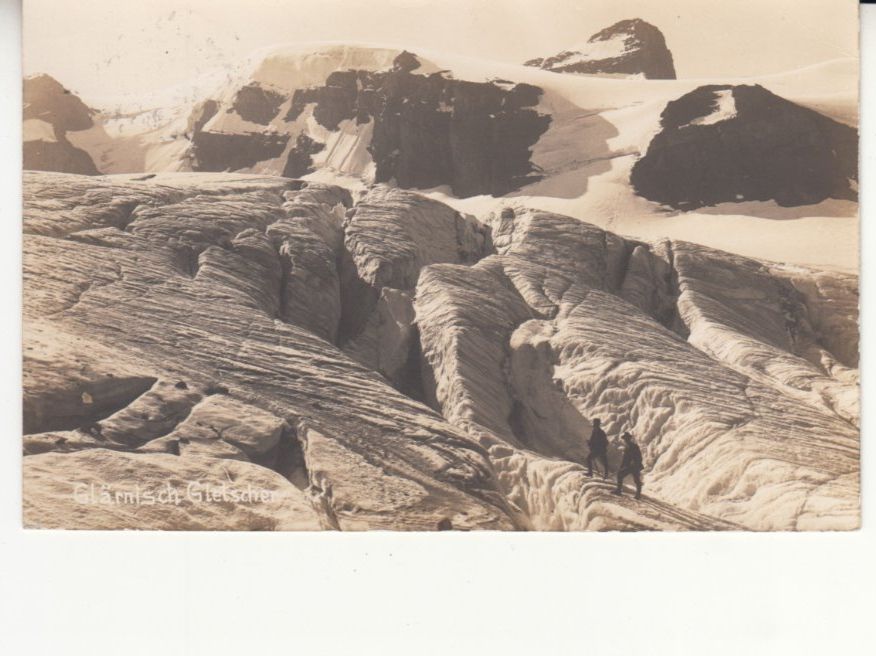 Cartoline postali: Glärnisch Gletscher 1932 mit Bahnstempel Netstal – Usato da Bürglen TG venduto da StampGraf