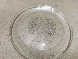 Schöne Glasplatte mit Baum Motiv