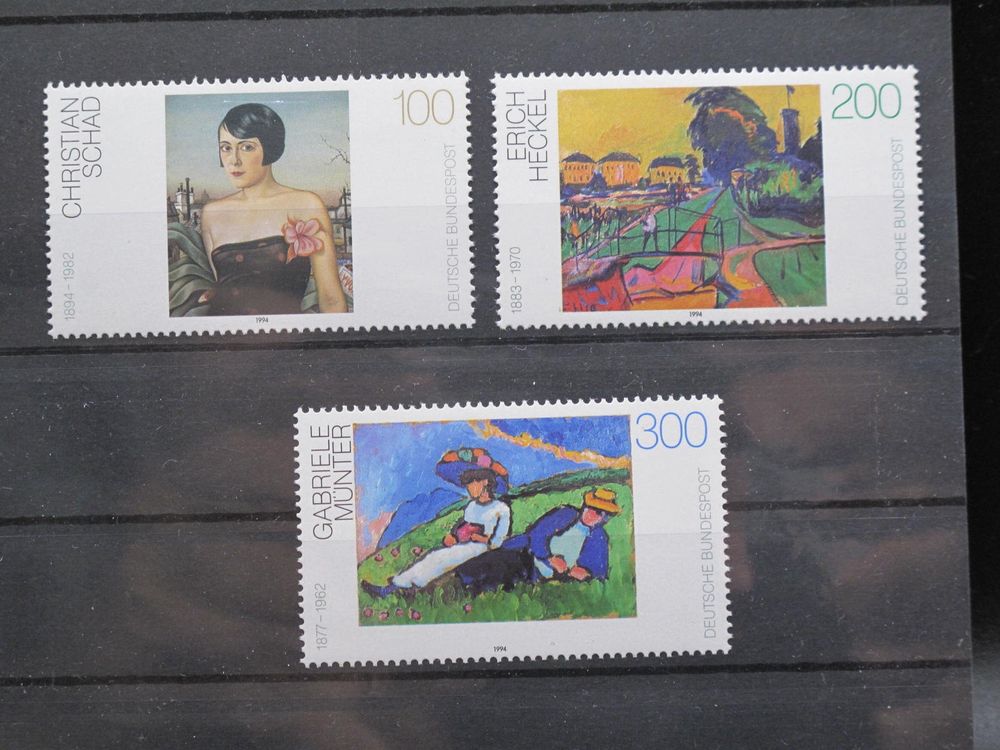 Briefmarken-Set BRD 1994 – Deutsche Malerei, 3 Marken Postfrisch MNH