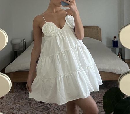 ZARA Kleid Weiss Hingucker selten COS Massimo H&M boho 