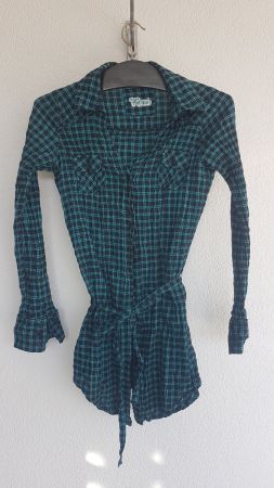 Bluse Ruby Tuesday blau schwarz karo Gr.XS