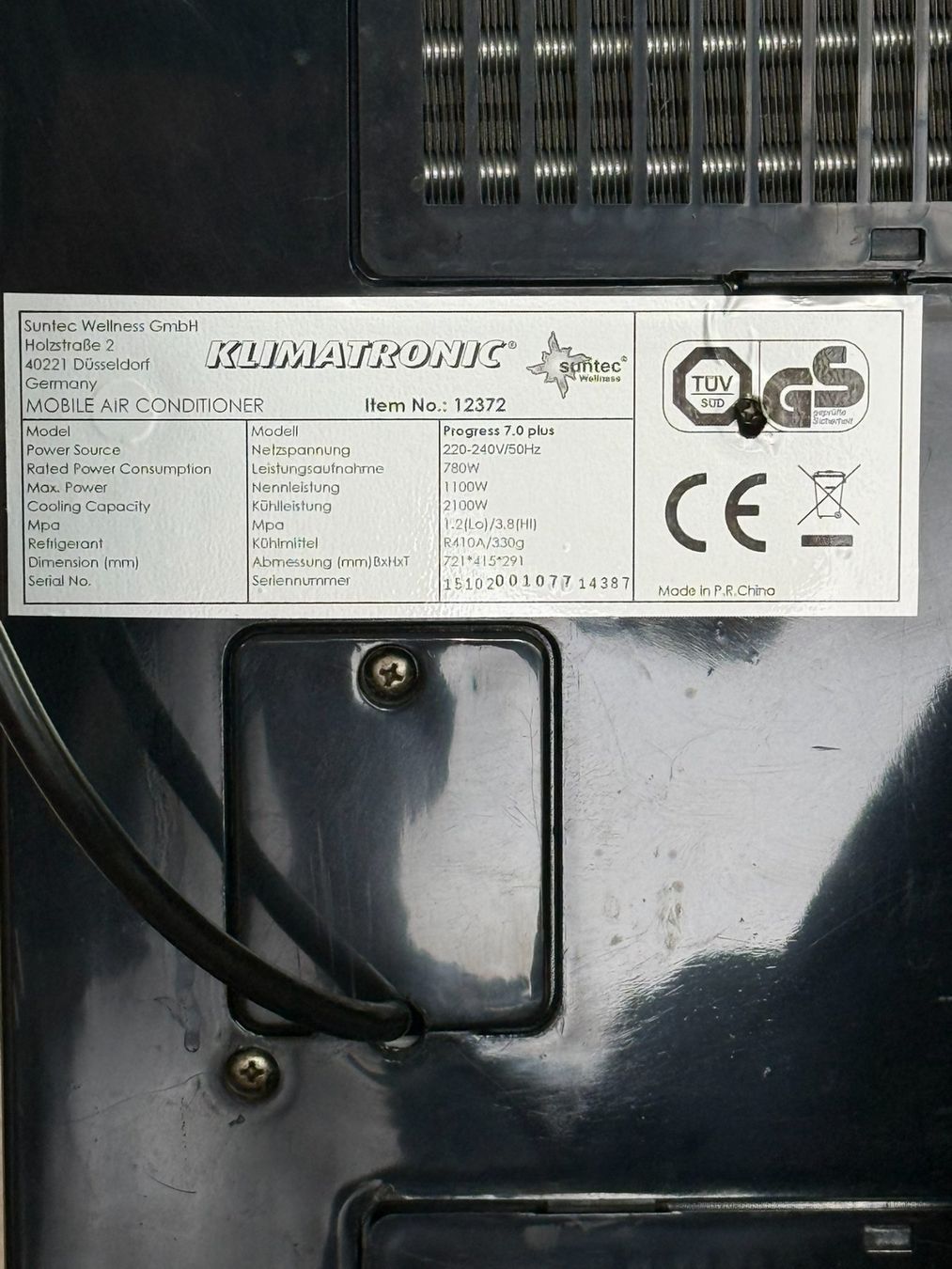 Klimageräte: Mobile Klimaanlage Suntec Klimatronic Progress 7.0 plus – Gebraucht aus Suhr von marillo 7