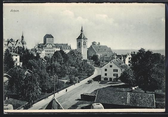 Cartoline postali: Arbon, Strassenpartie aus der Vogelschau – Usato da Berlin venduto da bartko-reher
