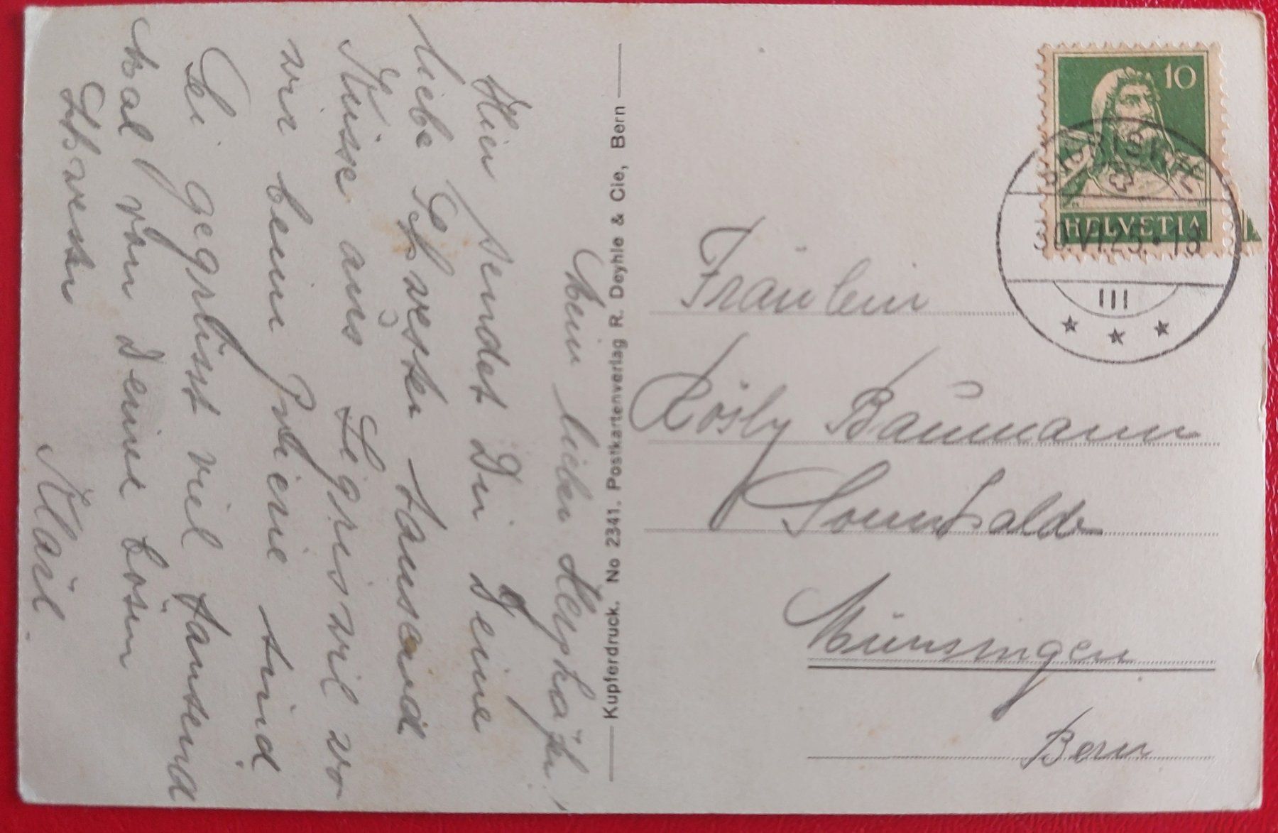 Ansichtskarten: Sigriswil ; Kirche 1925 // perfekter Vollstempel – Gebraucht aus St-Légier-Chiésaz von Theo006 1