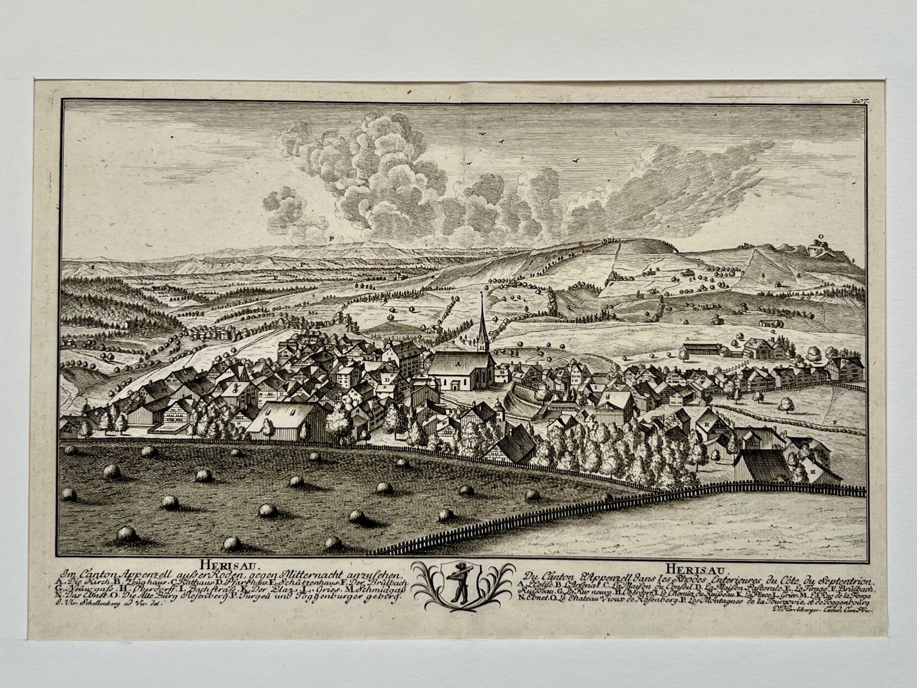 Stiche: Herisau original Kupferstich Schellenberg 1750 Appenzell – Gebraucht aus Vaduz von Unikate-Markt 1