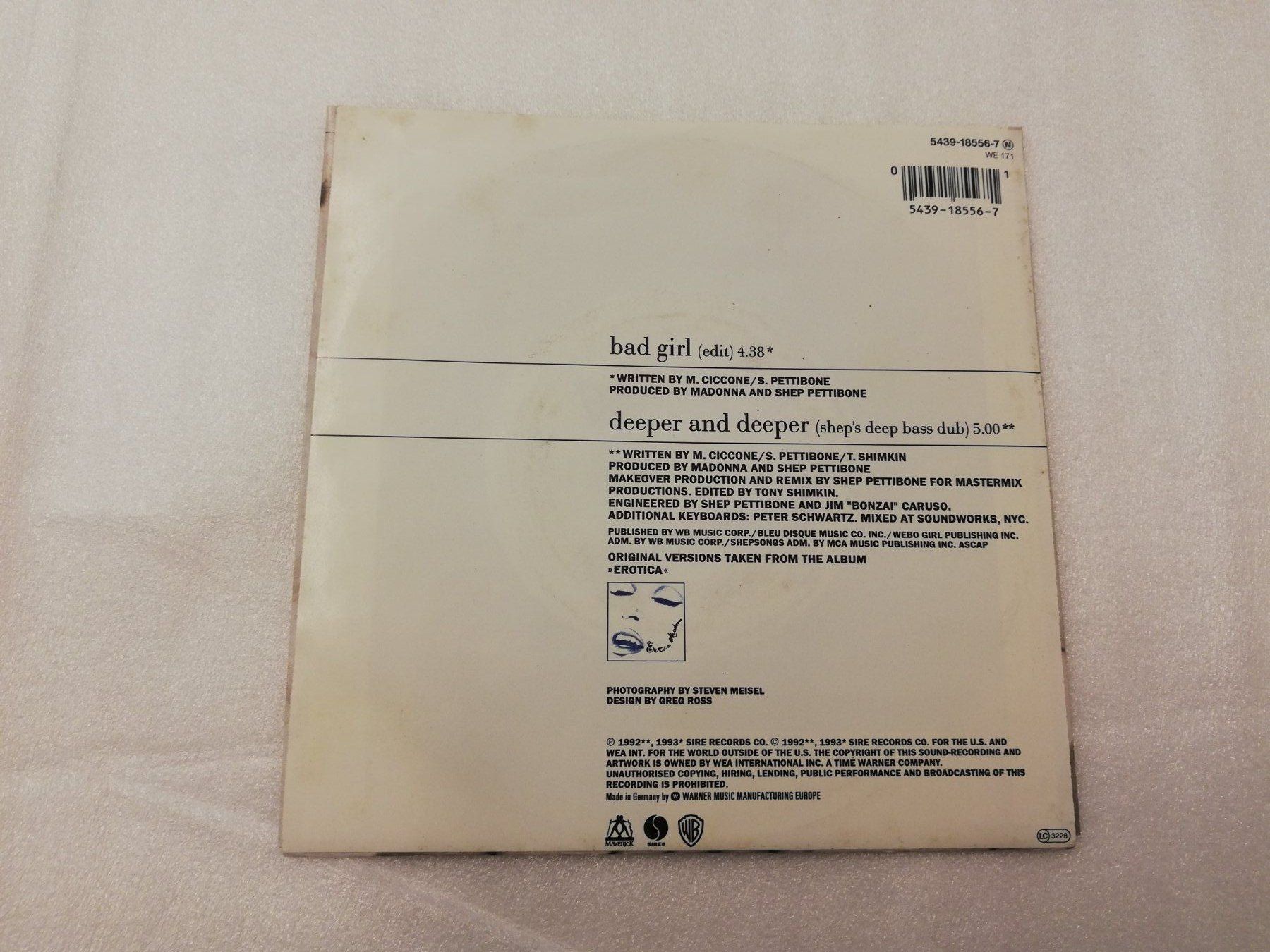 Dischi in vinile: MADONNA - BAD GIRL (SINGLE 7") – Usato da Bern venduto da Vinylsound.ch 1
