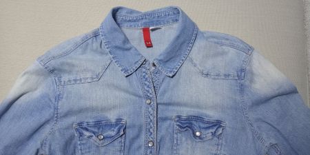 H&M Divided Jeans Jacke Bluse light denim 34 zu Free People