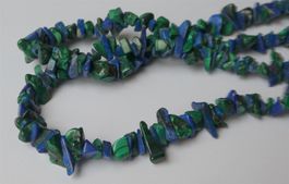 Steinkette Splitterkette blau grün Lapislazuli Malachit