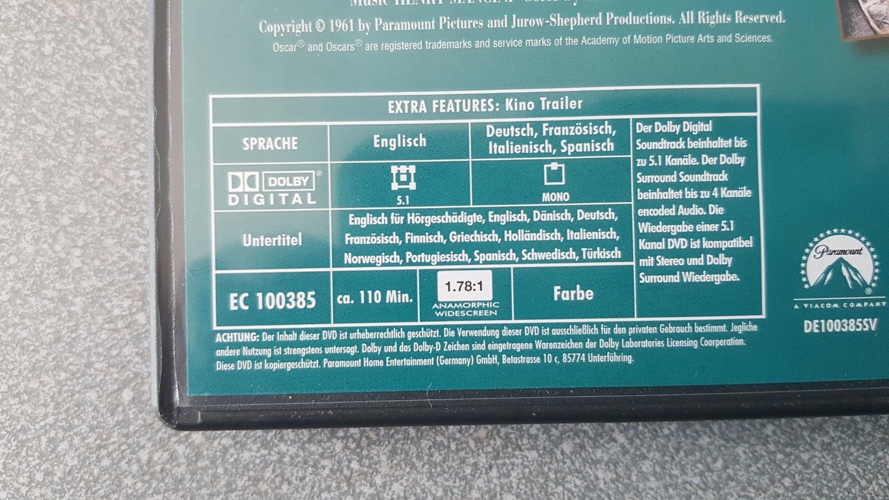 Tutti i DVDs: DVD Frühstück bei Tiffany – Usato da Oetwil am See venduto da fineli2 1