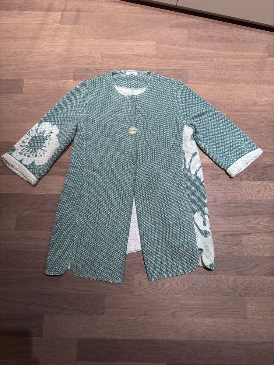 Giacche: Designer Jacke Bruno Manetti mit Blumenmuster Mint/Weiss – Usato da Zug venduto da JasBee