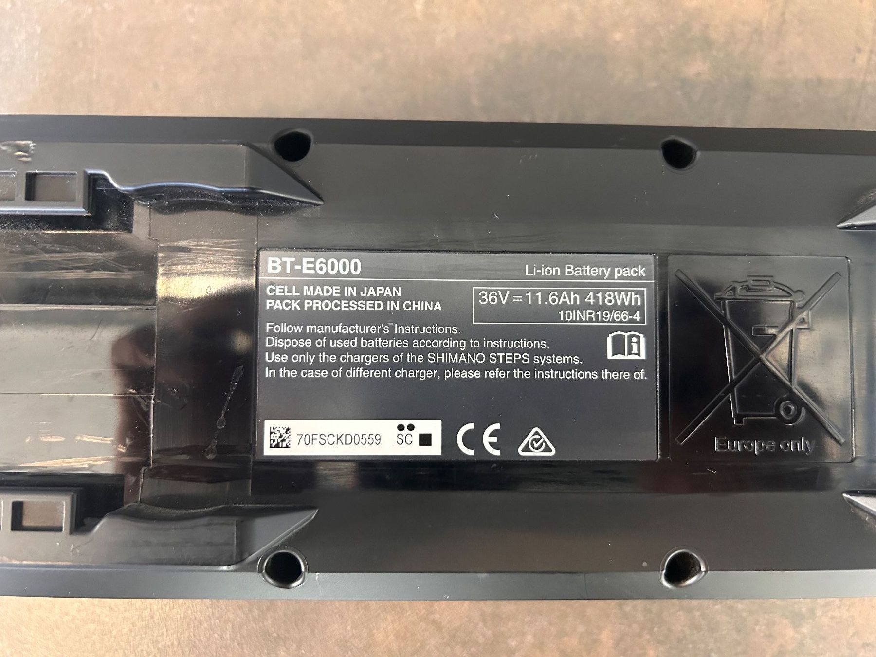 Shimano Akkus: Shimano Steps BT-E6000 Akku - Top Zustand – Gebraucht aus Root von Sajo_04 2