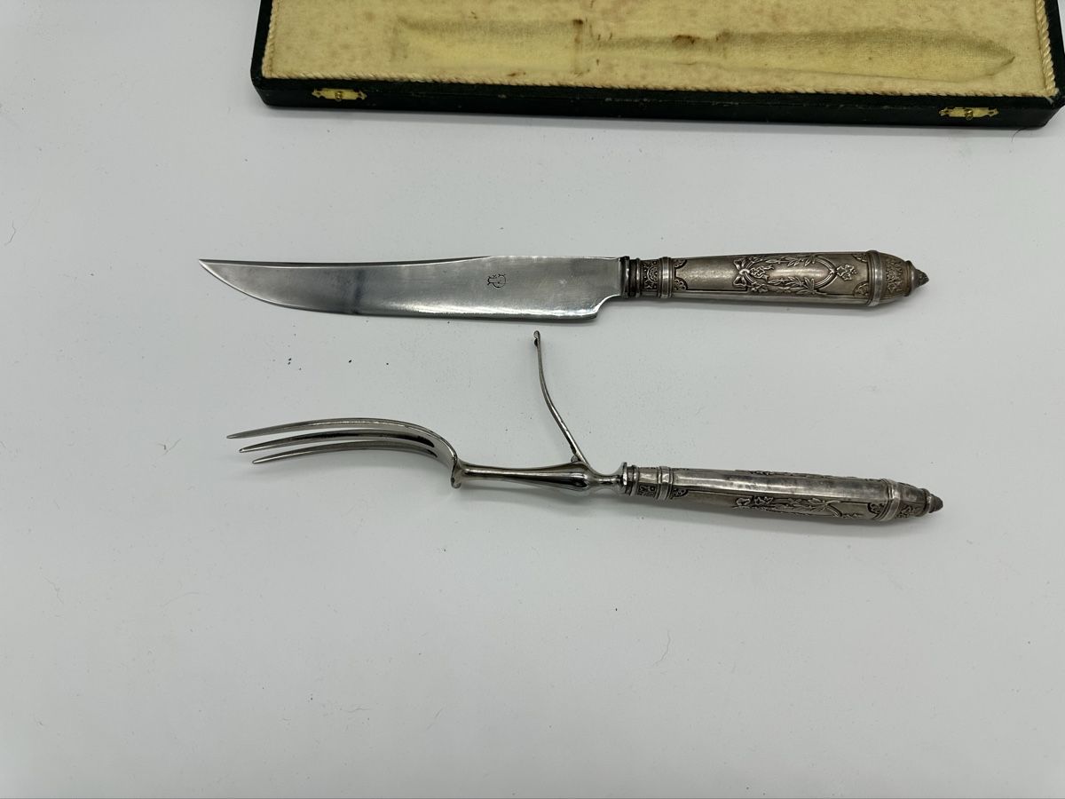 Bestecksets: Vintage Carving Knife and Fork Set with Box Silver Tone – Gebraucht aus Villmergen von JacRon 3