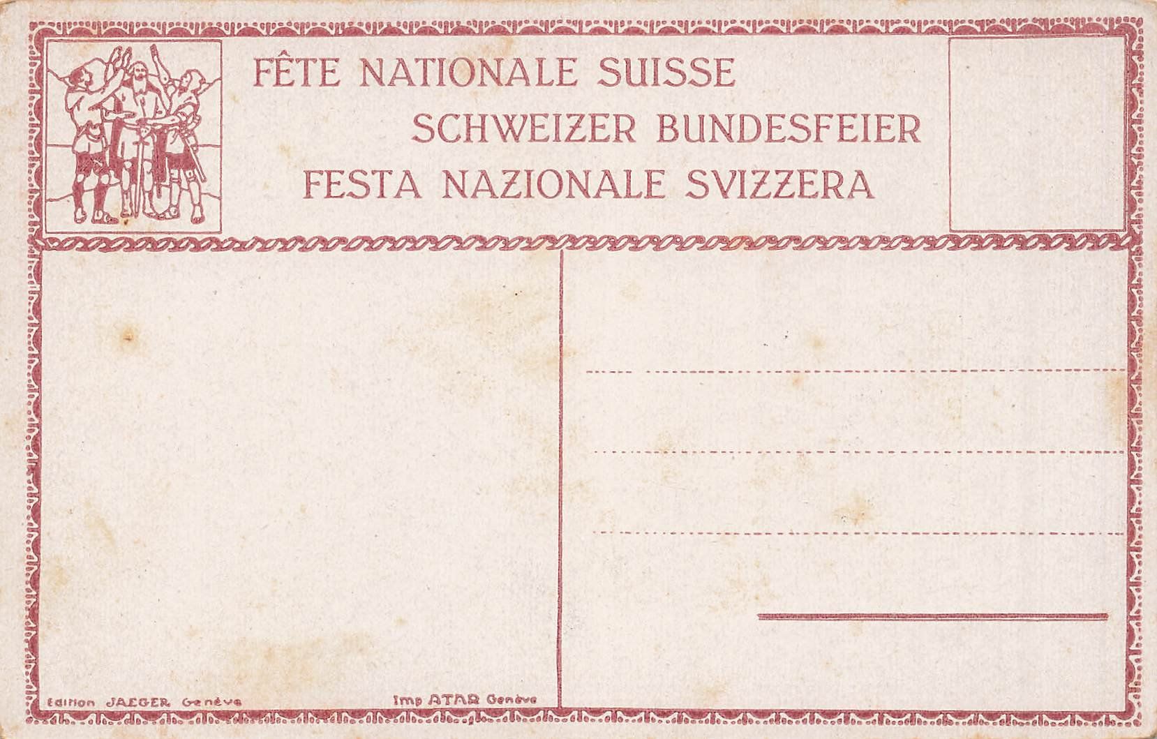 Ansichtskarten: Wilhelm Tell - Schweizer Bundesfeier! – Gebraucht aus Schwyz von Seffi56 1