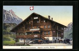 Maloja, Osteria vecchia, Pferdekutschen 