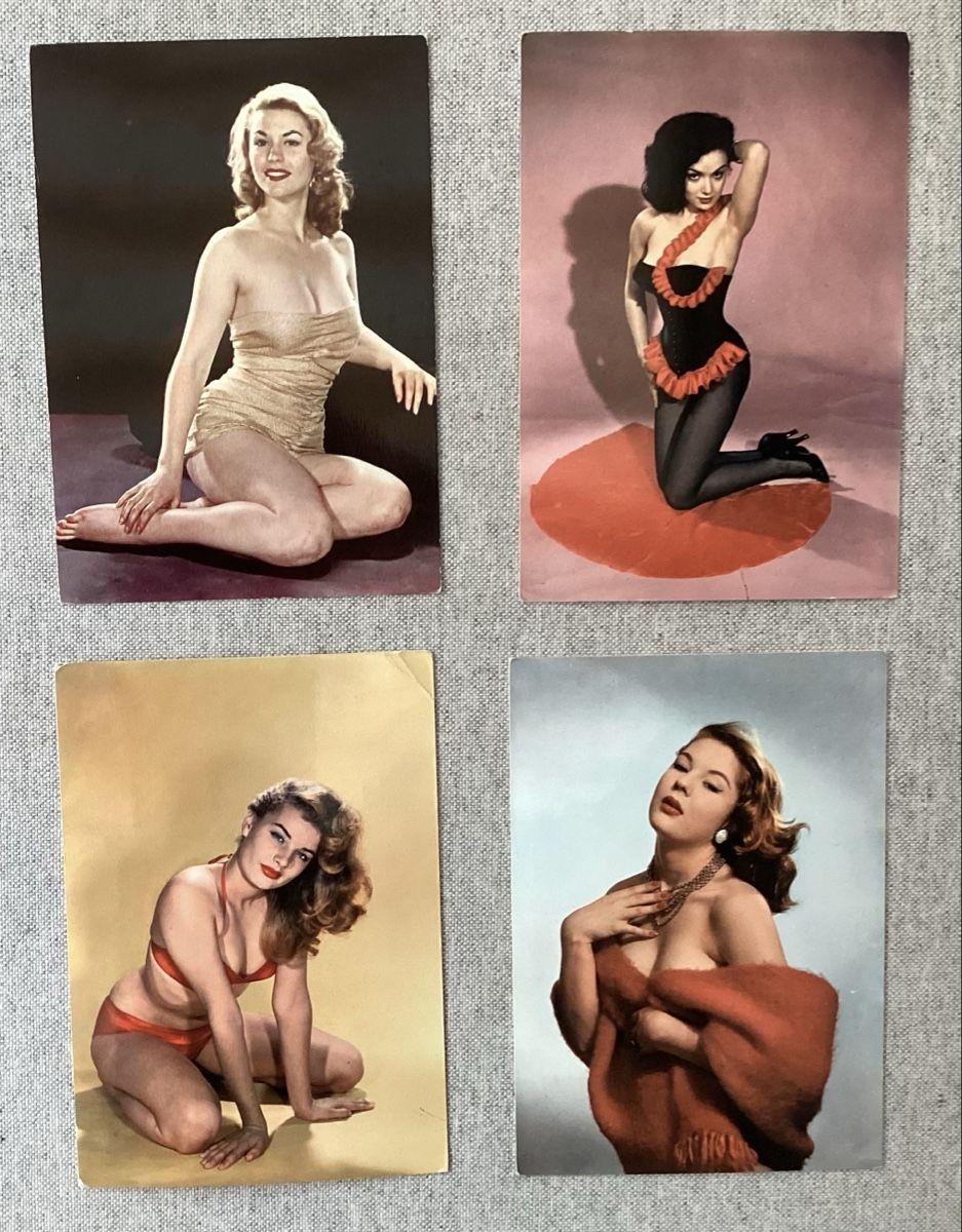 Ansichtskarten: 4 Vintage Pin-up Postkarten  2 – Gebraucht aus Reinach BL von Linda013