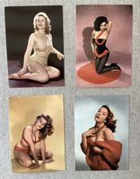4 Vintage Pin-up Postkarten  2