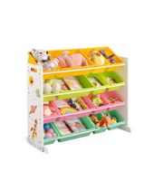 +Spielzeugregal mit 16 box 106x26,5x78 cm