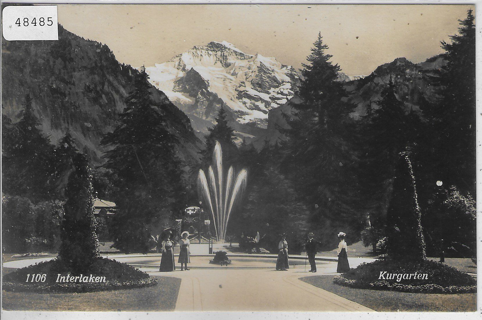 Cartes postales: Interlaken - Kurgarten - animee – D'occasion à Ettingen par Kartenplanet