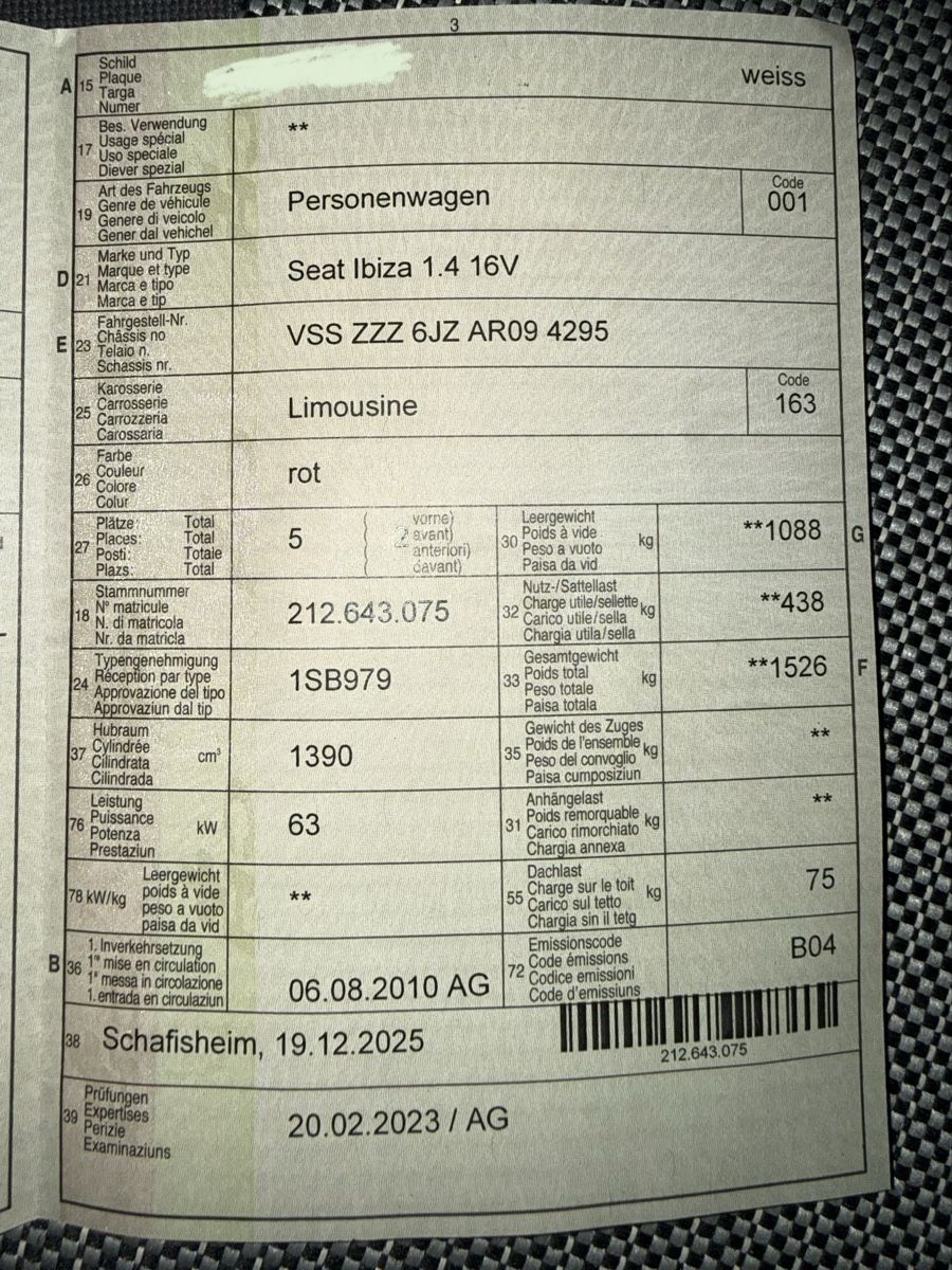Seat Automobili: Seat Ibiza 1.4 - Unfall – Difettoso da Rupperswil venduto da AAA-111 7