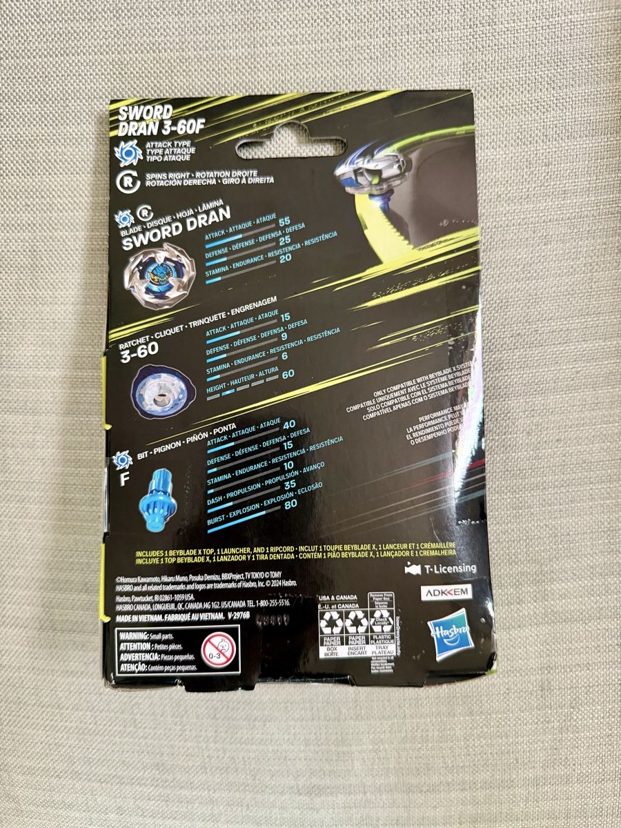 Hasbro Spielzeuge: Beyblade X Sword Dran 3-60F Starter Pack Kreisel & Launcher – Neu und originalverpackt aus Oberembrach von theZaz 1