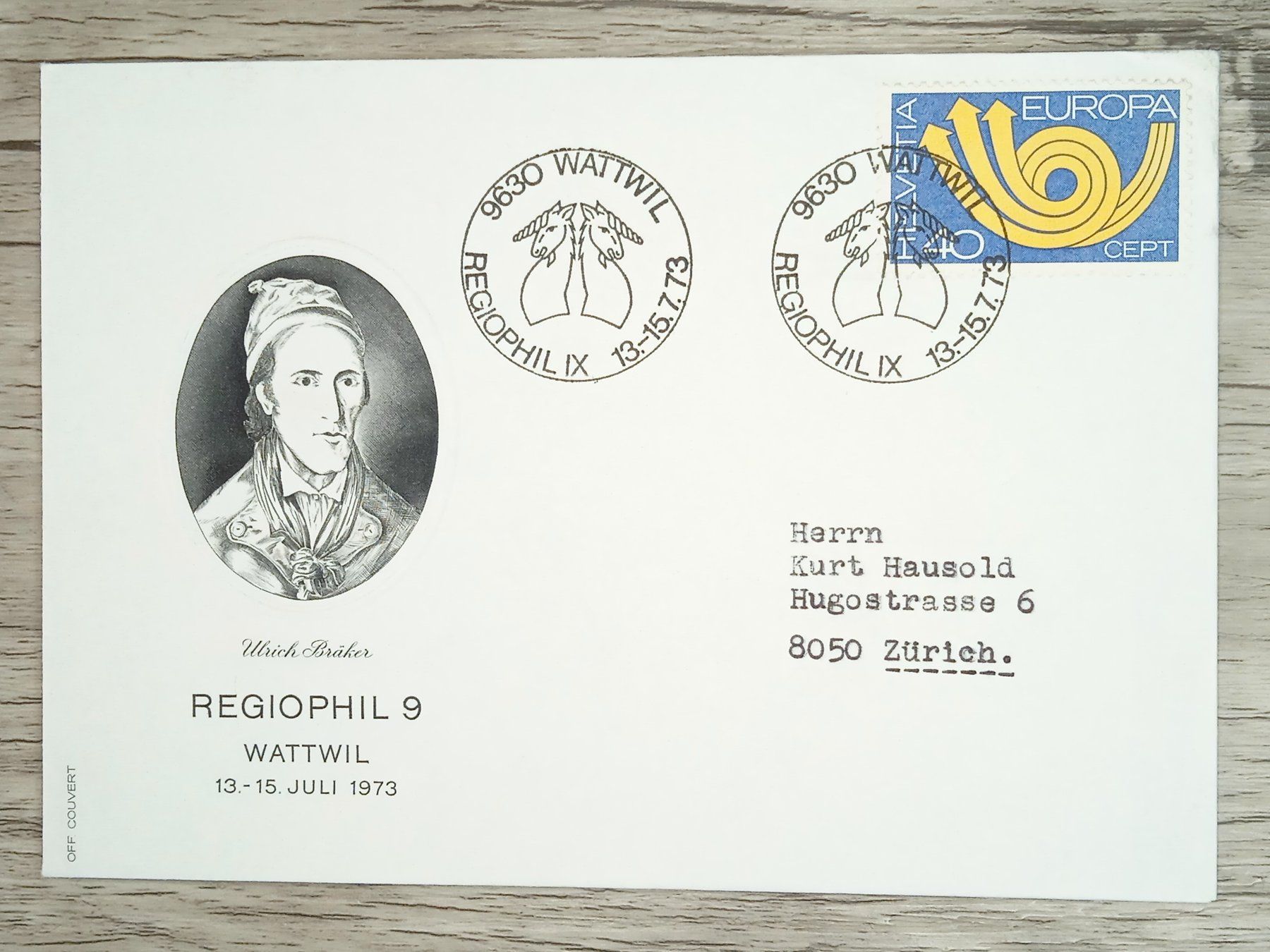 Tutti i francobolli: TR17 Enveloppe + Timbre Suisse 1973 – Usato da Cousset venduto da Patrick_Collections