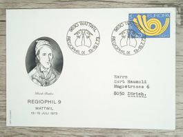 TR17 Enveloppe + Timbre Suisse 1973